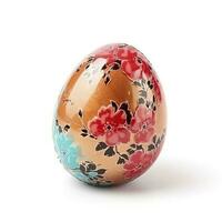 Handmade Easter egg isolated on a white background, generate ai photo