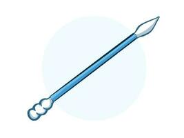 Uncommon blue and white colored cotton buds shape vector illustration isolated on horizontal white background. Simple flat outlined cartoon art style drawing.