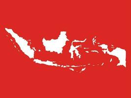 Red and white Indonesia map islands vector illustration isolated on horizontal template. Sumatra, borneo, sulawesi, java, papua. Simple flat styled Nusantara map.