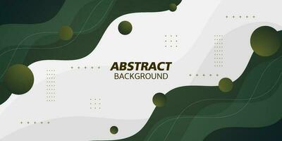 White and green geometric business banner design. Creative banner design with wave shapes and lines for template. Simple horizontal banner. Eps10 vector