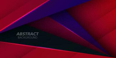 Abstract red and blue triangle background on dark color geometric design. Modern overlap papercut futuristic background vector illustration. Eps10 vector