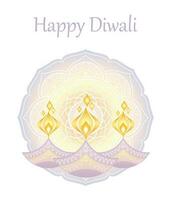 Happy Diwali Vector Symbol Illustration Isolated On A White Background.