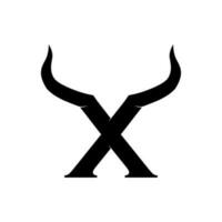 inicial letra X cuerno logo vector