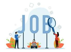 Employment Recruitment Concept, job vacancy. Features Human Resources Selecting Candidates for Hire, Perfect for Landing Pages, UI, Web, App, Editorial, Flyers and Banners. Vector illustration.