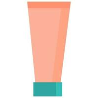Isolated Cream Tube Element In Orange And Turquoise Color. vector