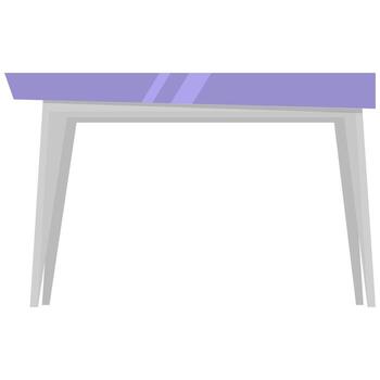 Isolated Table Element In Gray And Purple Color. vector