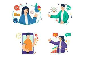 Digital Marketing Character Illustration Set vector