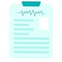 Medical Report Icon In Flat Style. vector