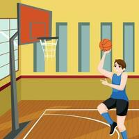 deporte baloncesto plano diseño ilustración vector