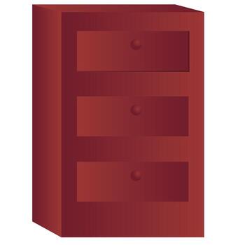 Brown Color Drawer Element On White Background. vector