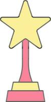 Star Trophy Icon In Pink And Yellow Color. vector
