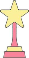 Star Trophy Icon In Pink And Yellow Color. vector