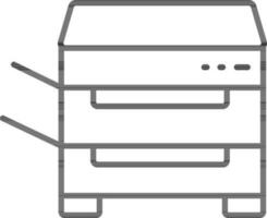 Photocopier Icon In Black Line Art. vector