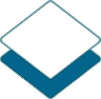 Layer Icon In White And Blue Color. vector