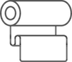 Paper Roll Icon In Black Line Art. vector