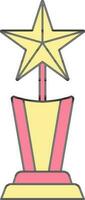 Star Trophy Icon In Pink And Yellow Color. vector