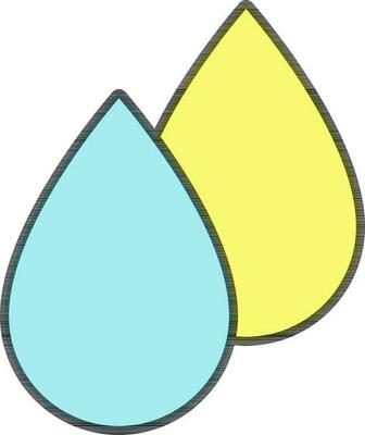 Drops Icon In Blue And Yellow Color.