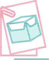 Delivery Packing Notes Icon In Teal And Red Color. vector