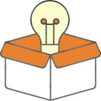 Bulb In Carton Box Colorful Icon. vector