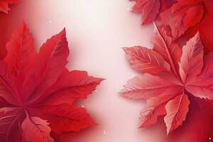 Canada day design of red maple leaves background with copy space, generate ai photo