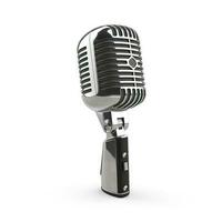 Retro microphone isolated on white background, generate ai photo