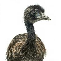 Emu isolated on white background, generate ai photo