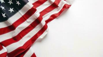 American flag border isolated on white background, generate ai photo