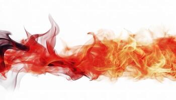 Cloud of red color ink in water isolated on white. Abstract design and texture, generate ai photo