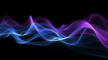 abstract background with glowing purple and golden and blue wavy lines, generate ai photo