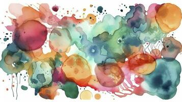 Multicolored splash watercolor blots - template for your designs, generate ai photo