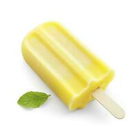 lemon Popsicle isolated on white background, generate ai photo