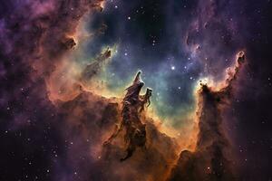 Capturing the stunning details of the Eagle Nebula, a star-forming region that includes the famou, generate ai photo