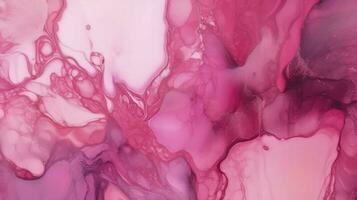 Abstract alcohol ink texture marble style background pink and gold texture, Pink abstract alcohol ink background fluid watercolor, generate ai photo