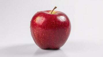 Red apple isolated on white background. Fresh raw organic fruit, generate ai photo