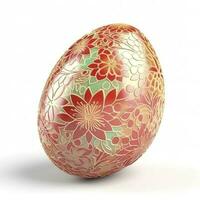Handmade Easter egg isolated on a white background, generate ai photo