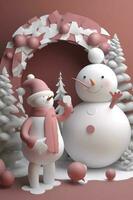 Cute santa claus christmas illustration, generate ai photo