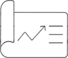 Linear Style Growing Arrow In Sheet Icon. vector