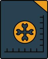 Ruler Setting Page Blue And Orange Icon. vector