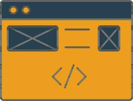 Web Development Blue And Orange Icon. vector