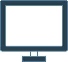 Blue And White Desktop Icon in Flat Style. vector