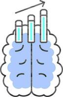 Brain Develop Graph Blue Icon. vector