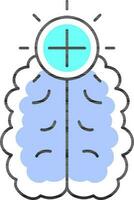 Mental Health Icon In Blue Color. vector