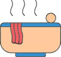 Man Taking Bath In Hot Tub Colorful Icon. vector