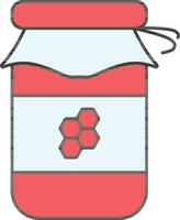 Honey Jar Icon In Pink And Blue Color. vector