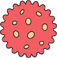 Isolated Massage Ball Icon In Peach And Red Color. vector