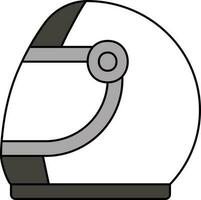 Racing Helmet Icon Or Symbol In Gray And White Color. vector