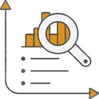 Yellow And White Search Bar Graph Icon. vector