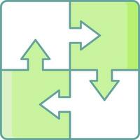 Illustration of Square Puzzle Icon in Flat Style. vector
