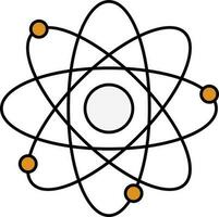 Atomic Structure Icon in Black And Yellow Color. vector