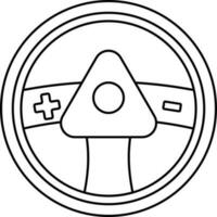 Illustration Of Steering Wheel Icon In Stroke Style. vector